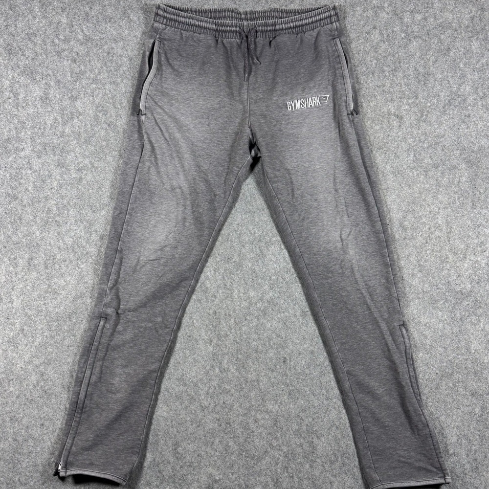 Gymshark Joggers Mens Medium Gray Acid Wash Tapered Ankle Zip Athletic Pants